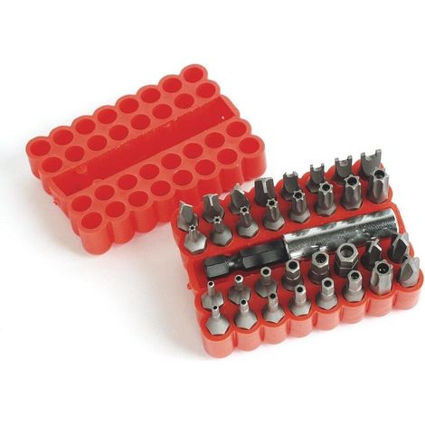 Lot de 33 embouts Torx de sécurité avec porte-embout magnétique et clé en L inviolable, embouts en étoile inviolables, ensemble de tournevis de sécurité (1/5)