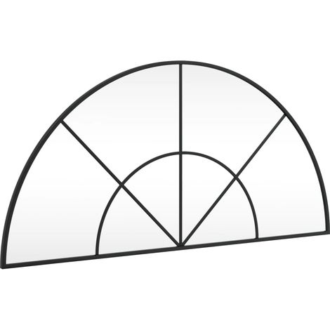 Miroir mural noir 100x50 cm arche fer