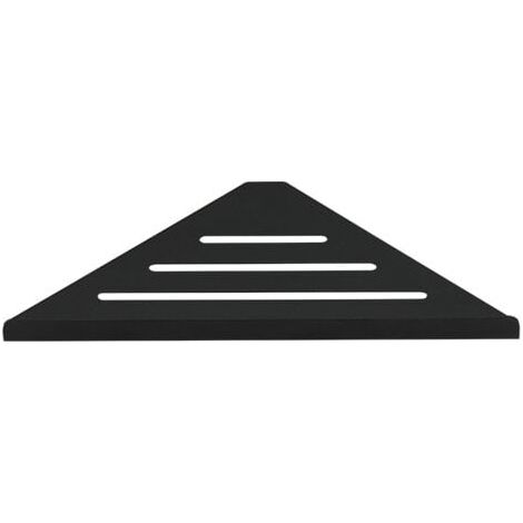 Alliage d'aluminum Bain Étagère de Douche, Tablette de Douche Étagère d'angle Triangle Cosmétique Panier Rangement Cuisine Etagère de Rangement Murale，Starlight(1 pièces),noir (1/4)
