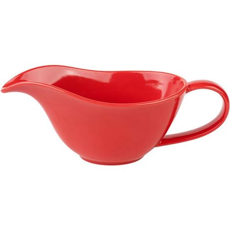Saucière en porcelaine facile à verser - Saucière isolée en céramique - Chauffe-sauce en grès (rouge) (1/5)