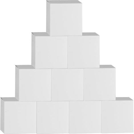 10 cajitas de regalo blancas pequeñas, de 12x12x12 cm. Cajas de cartón blancas con tapa para regalos, fiestas, cumpleaños, bodas, comuniones, collares, pendientes y dulces. (1/5)