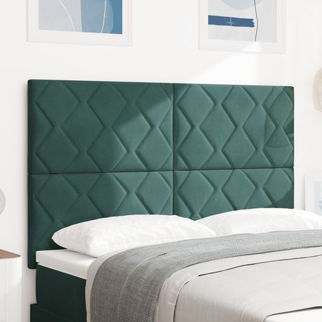 LED Headboard Dark Green 160 cm Velvet vidaXL (1/5)