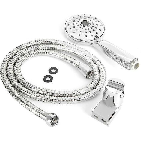 Ensemble de douche à main électroplaquée G1/2 po, pommeau de douche à main, flexible et accessoires (1/5)