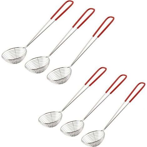 Colino a maglia fine in acciaio inox con manico lungo, pentola calda in acciaio inox, piccolo colino, cucchiaio da cucina con manico lungo (1/4)