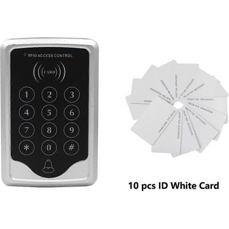 Lecteur de cartes 125 kHz pour 1000 utilisateurs, contrôleur d'accès autonome, panneau numérique, serrure électronique, lecteur de porte intelligent, clavier C10D, 10 cartes (1/5)