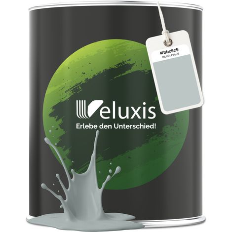 Wandfarbe Hellgrau Petrol Matt Innenfarbe – Deckkraft Klasse 1, VOC-frei, Ohne Grundierung, Tropfarm – Wohnzimmer & Schlafzimmer – 1L – Veluxis (Bluish Petrol)