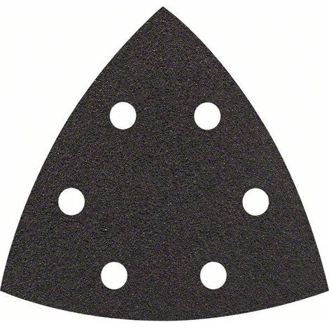 Feuille abrasive Delta avec bande auto-agrippante, perforé Bosch Accessories 2608605192 Grain 80 Cote d'encoignure 93 m