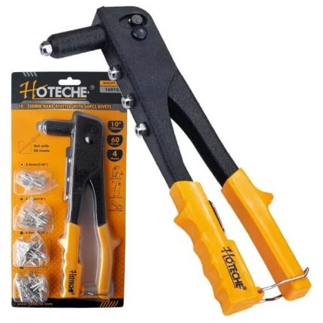 Rivettatrice manuale 4 testine 60 pz per rivetti da 2.4 3.2 4.0 4.8 A-160105