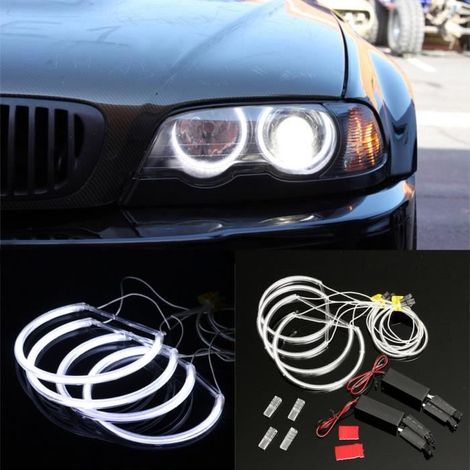 4 x LED Lumières yeux d\'ange Rond pr BMW E46 Blanc (1/4)