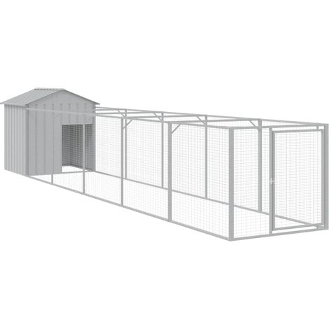 Cuccia per cani con tetto trasparente, acciaio zincato grigio 020043528