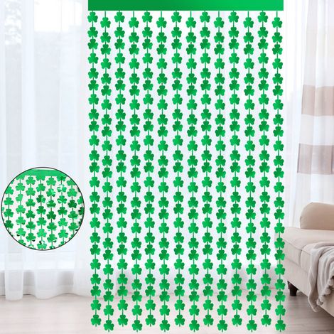 Rideau De Décoration En Feuille D'Aluminium - Rideau De Porte Trèfle Pour Fête Saint-Patrick - 1 x 2 M - Vert (1/5)