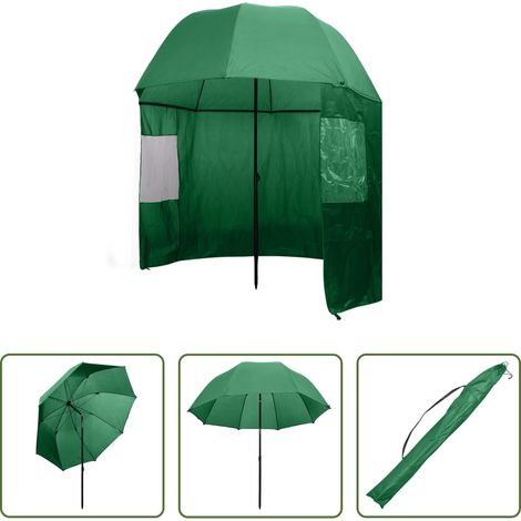vidaXL Parapluie imperméable - Parapluie de pêche Vert 300x240 cm (1/5)