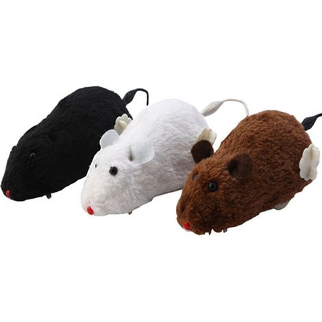 Souris de course à remonter en peluche pour animal de compagnie, jouet pour animal de compagnie, souris, jouet pour taquiner, souris de course à remonter réaliste, jouet pour souris qui court à remont (1/5)