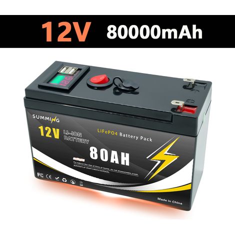 12V 15000mAh Built-in Protection Board USB Interface with Power Display - 80AH - 12.6V