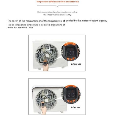 piece. Size: M. Color: Silver. Material: Aluminum film. Dust cover for outdoor air conditioner unit.