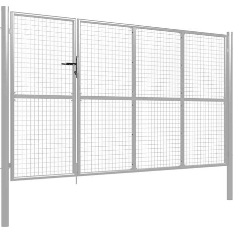 Maison Exclusive - Cancello da Giardino in Acciaio 350x175 cm Argento (1/5)