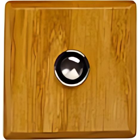 Sonnette Vosges filaire bois chêne carré bouton chrome (1/2)