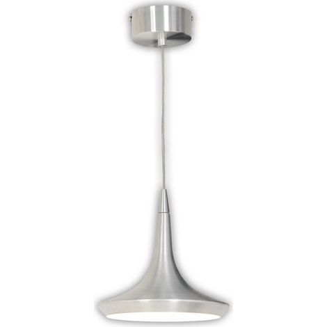 Suspension LED Design Moderne en Aluminium Argenté, Éclairage Blanc Chaud 3000K, Ø 22 cm - PANGIVO (1/3)