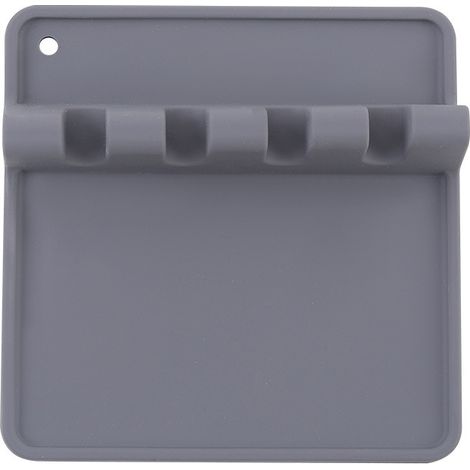 Portautensili da cucina in silicone con tappetino scolapiatti, supporto per cucchiai, mestoli e forchette, adatto a piani di lavoro e piani cottura, resistente al calore e senza BPA.
