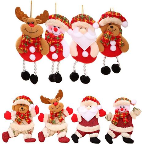 Accessoires de Noël en tissu 8 pièces avec le costume de renne du Père Noël (1/5)