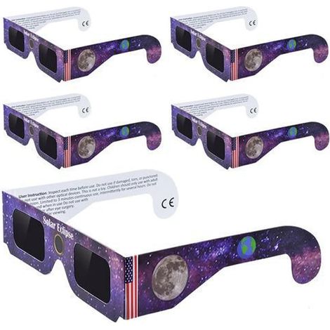 Sonnenfinsternisbrillen (50er-Packung) - Schutzbrillen gemäß ISO 12312-2:2015 und CE-zertifiziert, geeignet für die direkte Beobachtung der Sonne (Mondmodell).
