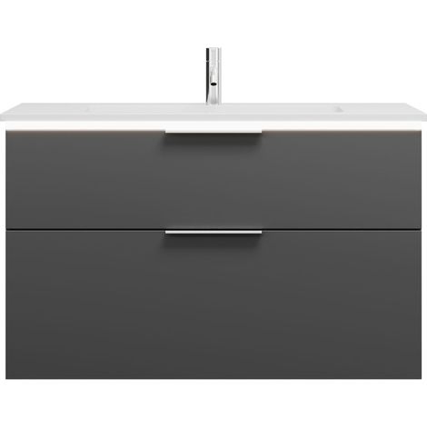 burgbad Eqio lavabo en fonte minérale avec meuble sous-lavabo et (1/2)