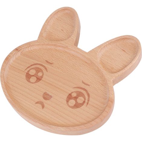 Holztablett, Servierplatte, Frühstücksplatte, Snackbehälter für Babys und Kinder (1/5)