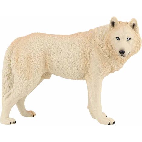 Miniatur-Wolfsfigur, umweltfreundliches Kunststoff-Spielzeugtier (Grau) (1/5)