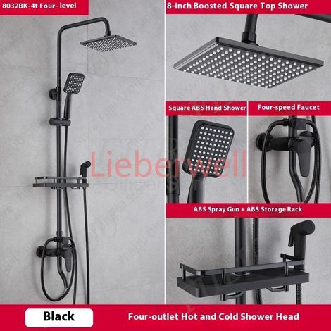Ensemble de Douche Haute Pression avec Pommeau de Massage, Système de Douche Moderne Minimaliste à Modes Multiples pour Accessoires de Salle de Bain (1/5)