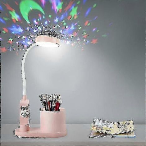 Lampe de bureau pour enfants avec porte-stylo. lampe de table Himmel à changement de couleur automatique. lampe de lecture LED rechargeable à intensité variable pour enfants