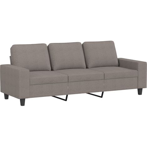 Divano a 3 Posti  Sofa Tortora 180 cm in Tessuto (1/5)