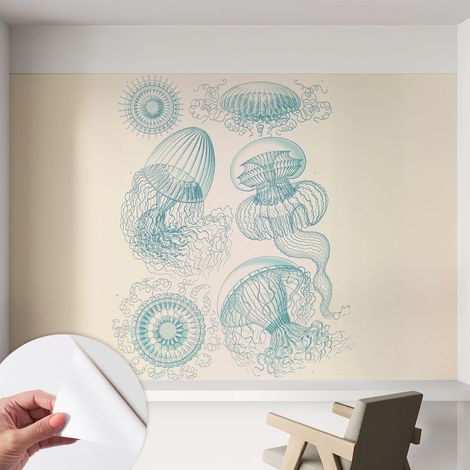Carta da parati autoadesiva - fotomurale - decorazione parete - murale - adesivo da muro - Meduse marine 152x104 cm (1/5)