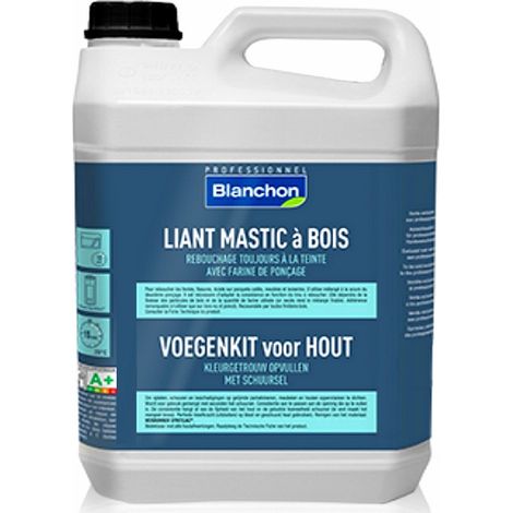 Blanchon – Mastic à bois pour réparation parquet – Avec farine de ponçage – 10 litres – Pour rebouchage joints et fissures bois dur
