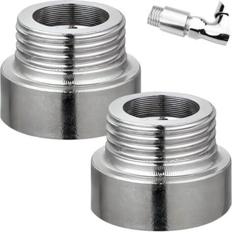 2er-Set Hahnverlängerungen 3/4" x 10 mm, 3/4" IG x 3/4" AG DN20, Gewindeverlängerung DN20, Edelstahl-Verlängerungsarmatur 10 mm, Anschlussverlängerung für Heizungsinstallation (1/5)