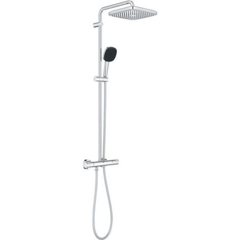 Grohe – Colonne de douche thermostatique – Mitigeur avec fonction inverseur – Douche de tête 25 cm 1 jet pluie – Pommeau 11 cm 2 jets – Flexible 1,75 m (1/4)
