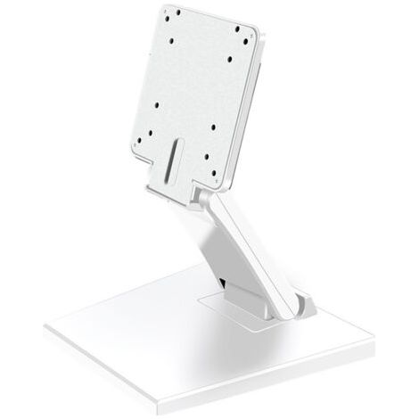Support blanc pour écran 14-24 pouces, support pour ordinateur de bureau, support d'écran tout-en-un réglable en hauteur et en rotation.