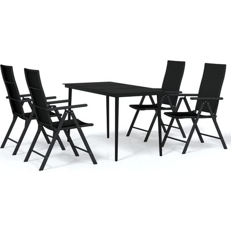 Maison Exclusive - Set da Pranzo da Giardino 5 pz Nero