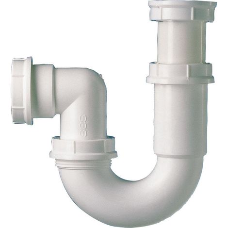 Nicoll – Siphon évier articulé 40 mm – Réglable de 30 à 75 mm – Orientable à 360° – Écrous ergonomiques pour installation rapide – Débit important
