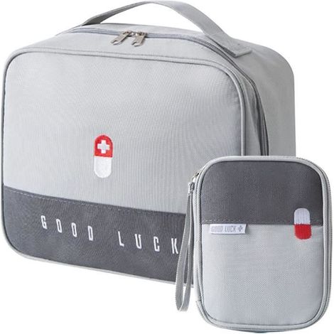 Trousse de Secours Vide, 2PCS Boite de d'urgence, Sac de Rangement de Médicaments, Trousse de Premiers Secours, Sac de Rangement (1/4)