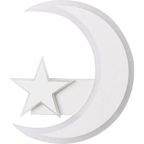TRADE SHOP - Lampada Da Parete Led Luna E Stella Applique 11w Luce Fredda Lume Cameretta E47 - (1/2)