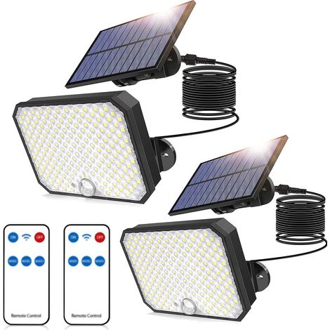 2 Ultra Outdoor Solar Lights, 4000 lm, with Motion Sensor and Remote Control – IPX5 Waterproof Security Lights – 119 LEDs (1/5)