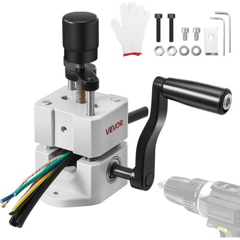 VEVOR Peladora de Cables Manual de 1,5-25 mm, Peladora de Cobre Portátil ABC y PC con Manivela o Taladro, Cuchillas Templadas de 64 Mn, Rodillos de Acero para Reciclaje de Chatarra de Cobre (1/5)