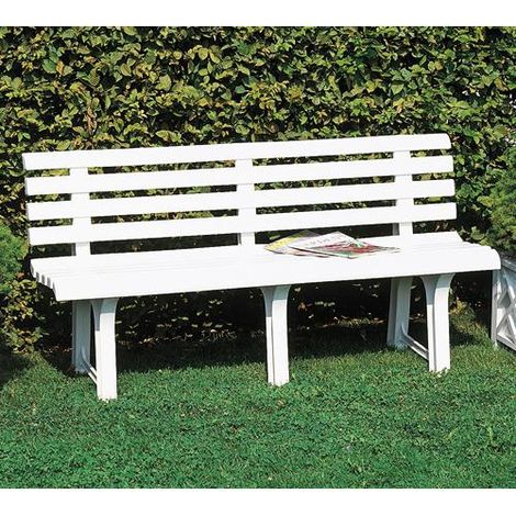 PANCHINA RESINA BIANCA 150X51X73HCM