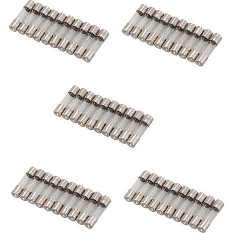 50Pcs 250V 0.2A 200MA Fusibles à tube en verre à fusion rapide 5mm x 20mm (1/5)