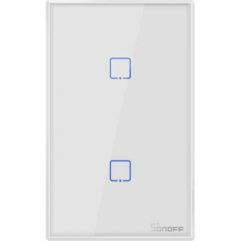 Sonoff TOUS2C Interruttore 2 Touch WIFI Parete Interruttore Luce Senza Fili 2 Gang Interruttore di Tempo Controllo Remoto di Lampadine Compatibile con Alexa, Google Home