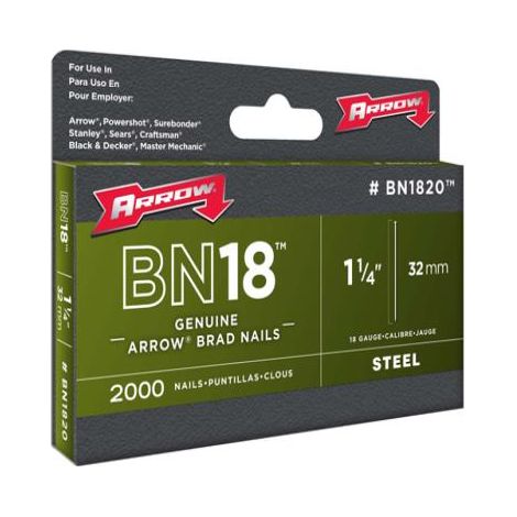 BN1824 Brad Nails Box 1000  38mm 18g