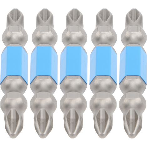 Jeu de 5 embouts cruciformes PH2 50mm double extrémité magnétiques pour perceuse électrique et visseuse, forets de tournevis (1/5)