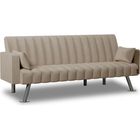 Nalui Sofá Cama Beige One Lines 3 Plazas Acolchado