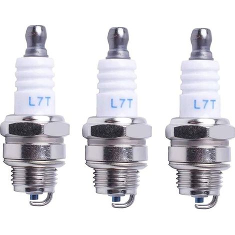 Zündkerze L7T Kettensägen-Rasenmäher-Kleinmotor-Zubehörteile, kompatibel mit STIHL Hus-qvarna Rep NGK BPMR7A 4626 Äquivalent RCJ6Y Champion Bosch WSR6F, 3 Stück FLITI