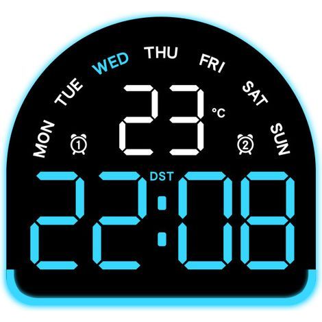 Kreativer LED-Stimmungswecker, multifunktionaler elektronischer Wecker mit großem Bildschirm, Thermometer, doppelter Alarmeinstellung, minimalistische und moderne Nachttischdekoration für das Schlafzi